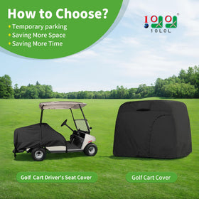 10L0L universal golf cart seat cover back view keeps interior clean and dry