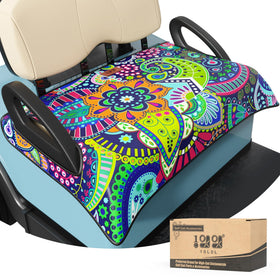 10L0L universal golf cart seat cover on EZGO TXT, breathable protection.