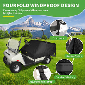 10L0L universal golf cart seat cover with straps and Velcro for easy install