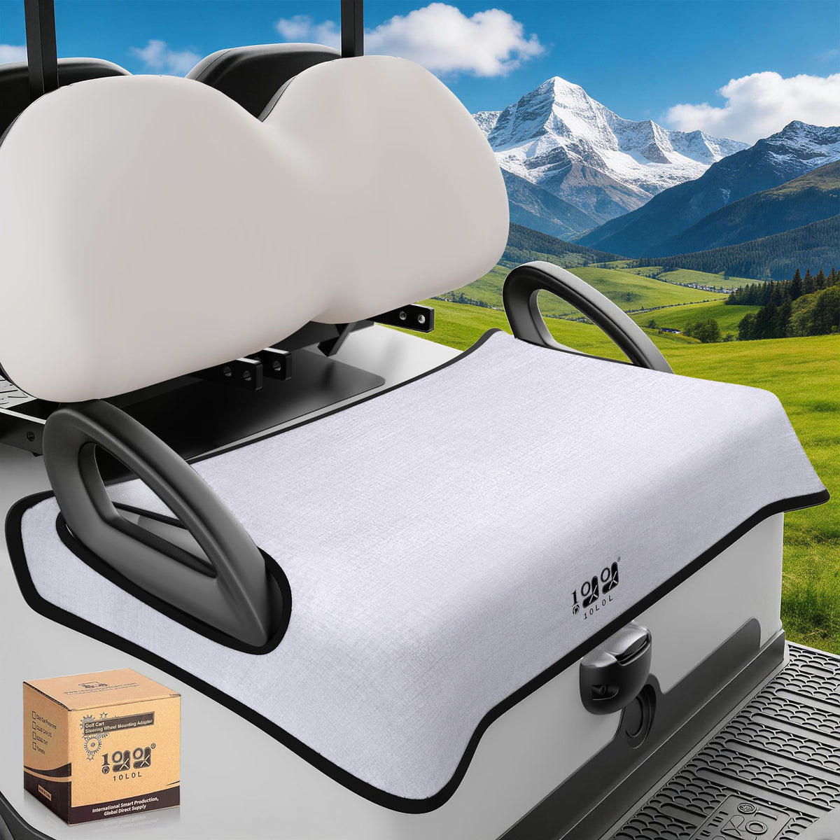 10L0L universal golf cart seat covers for EZGO TXT/RXV protect seats from UV damage.