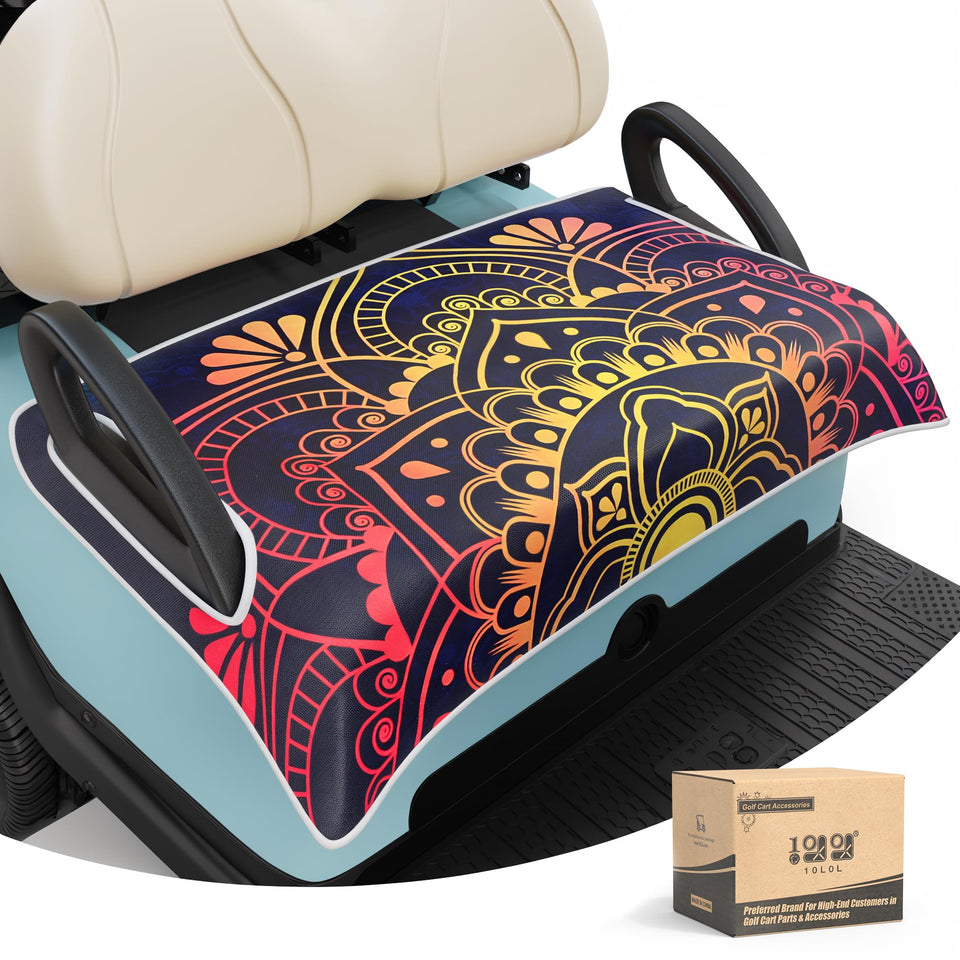 10L0L universal golf cart seat covers, front view, breathable and protective