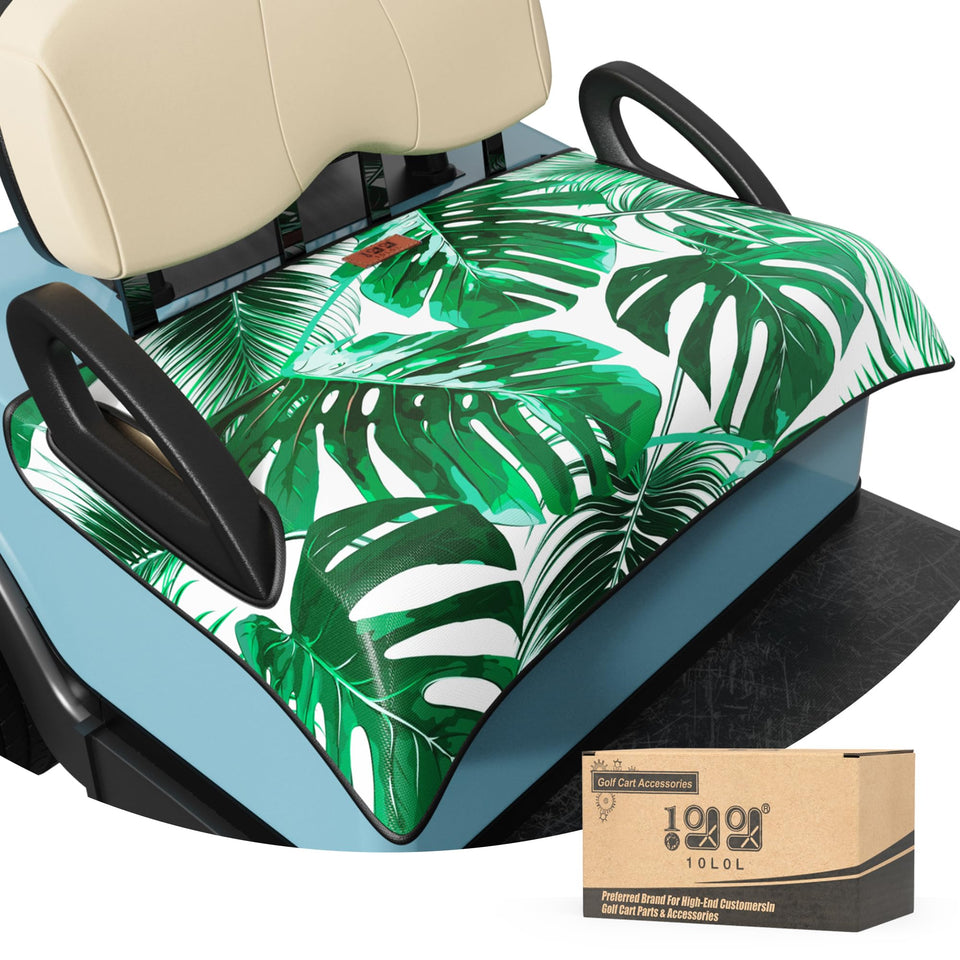 10L0L universal golf cart seat covers installation showing quick, secure fit for EZGO/Club Car
