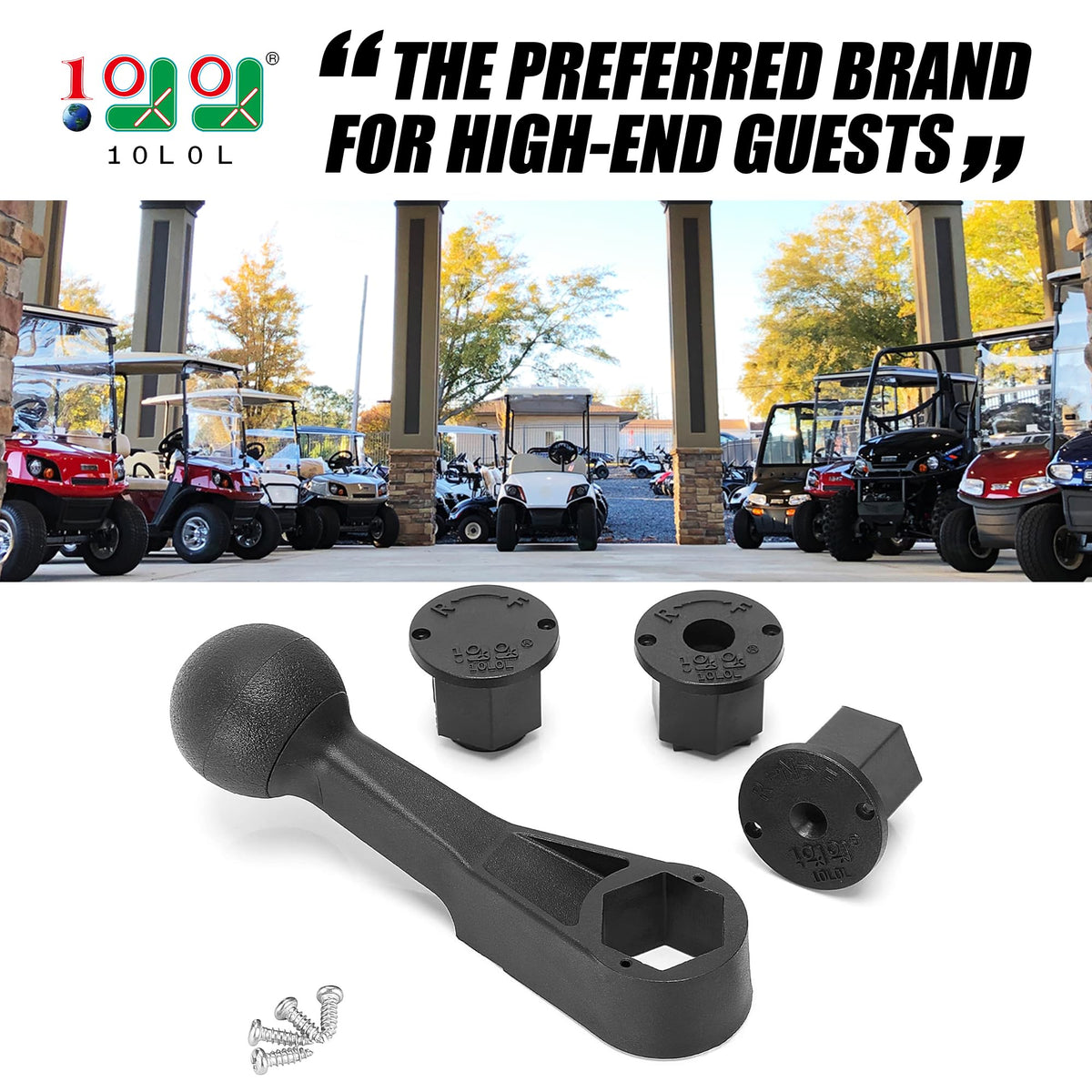 10L0L shifter handle assembly shown for quick, comfortable shifts on compatible carts