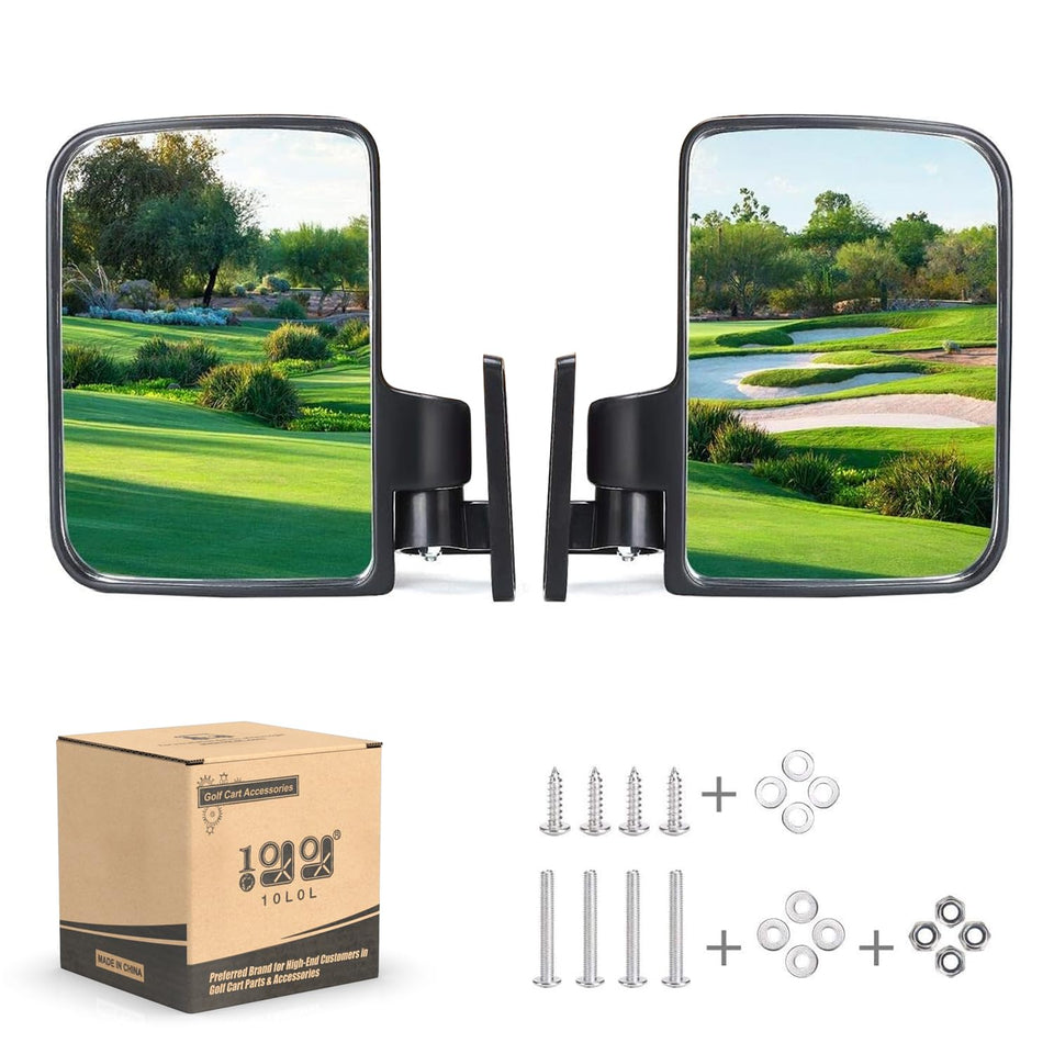 10L0L universal golf cart mirror with panoramic view improves rear awareness for Yamaha, Club Car, EZGO