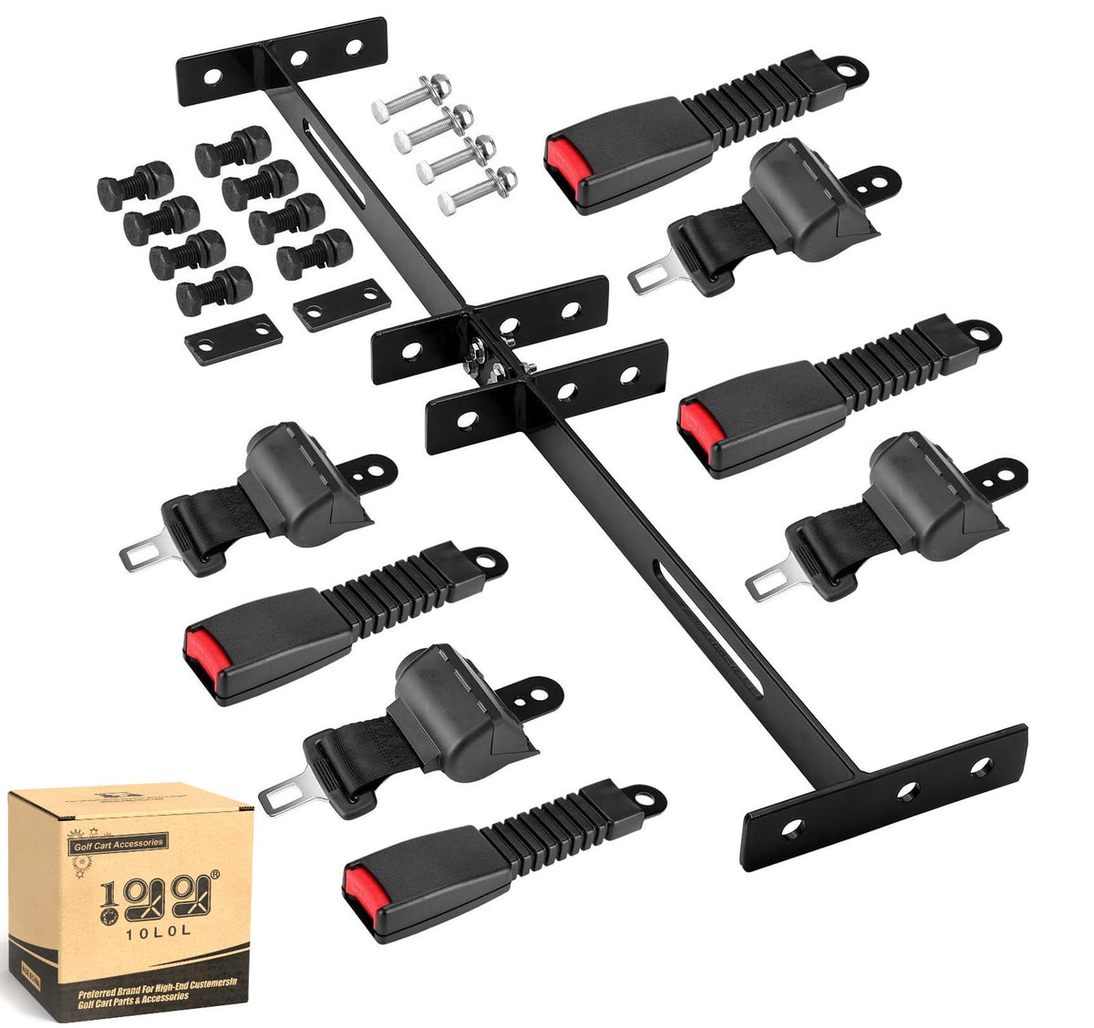 10L0L universal retractable seat belt kit bracket for golf carts