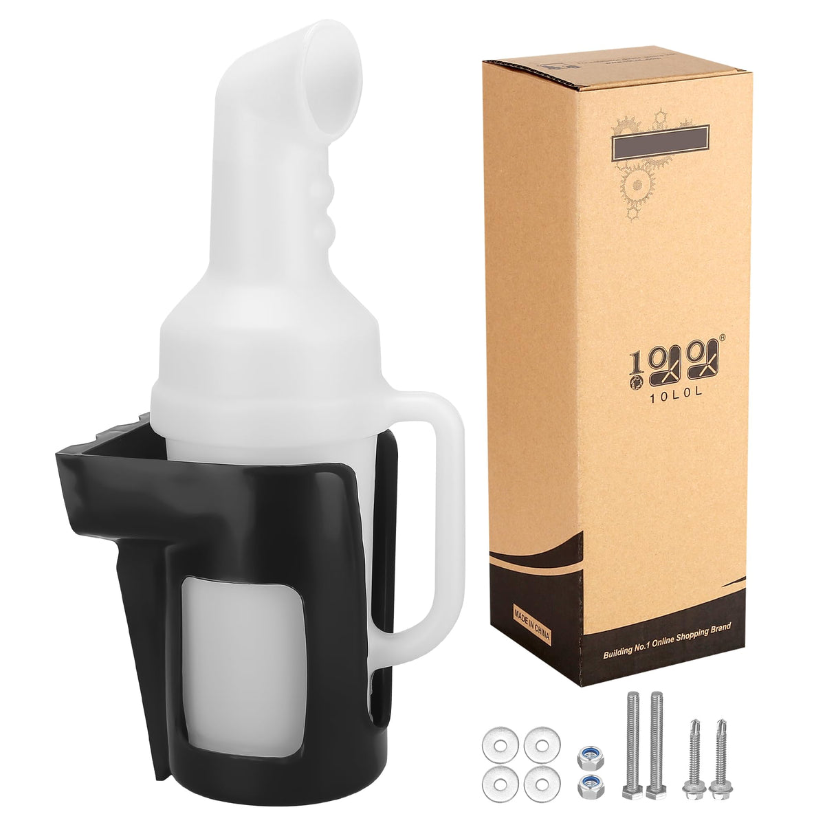 10L0L sand bottle with holder mounted on a golf cart for quick divot repair