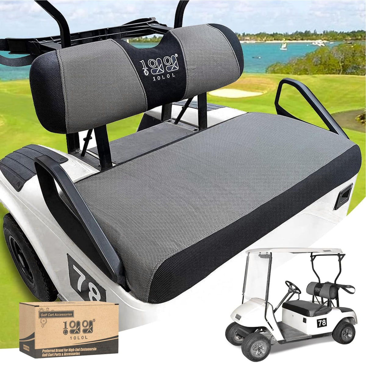 10L0L universal seat covers with installation buckles protect golf cart seats
