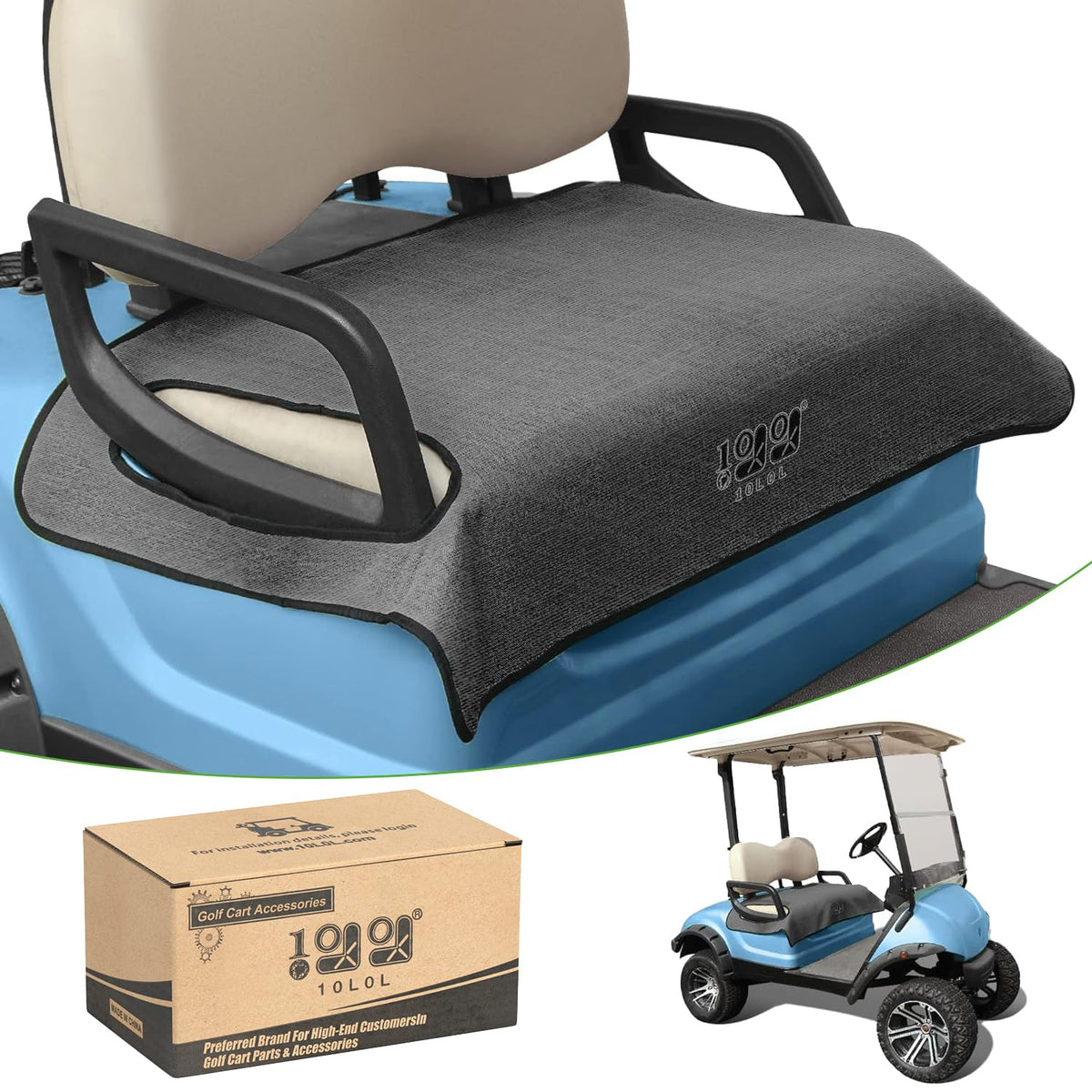 10L0L universal Yamaha golf cart seat covers in dark grey protect seats from wear
