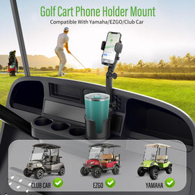 Robust adjustable arm of 10L0L golf cart mount, easy push-pull operation