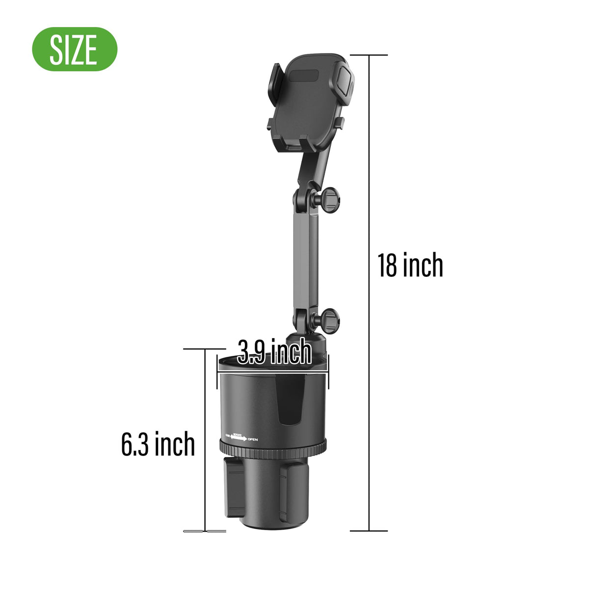 One-click secure and release mechanism on golf cart phone mount