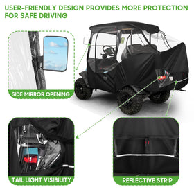 Heavy-duty zippers on the 10L0L rain cover ensure durable operation.