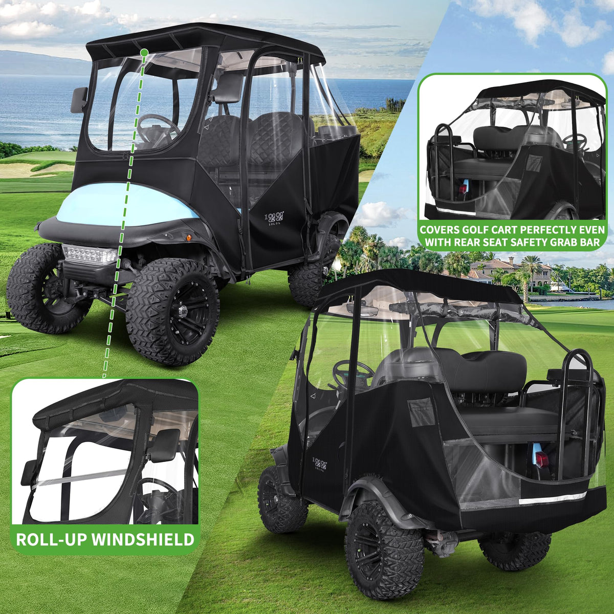 57x61 inch Club Car Precedent enclosure, weather-resistant coverage.