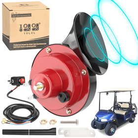 10L0L upgrade horn kit front view for golf carts showing overall setup and accessibility