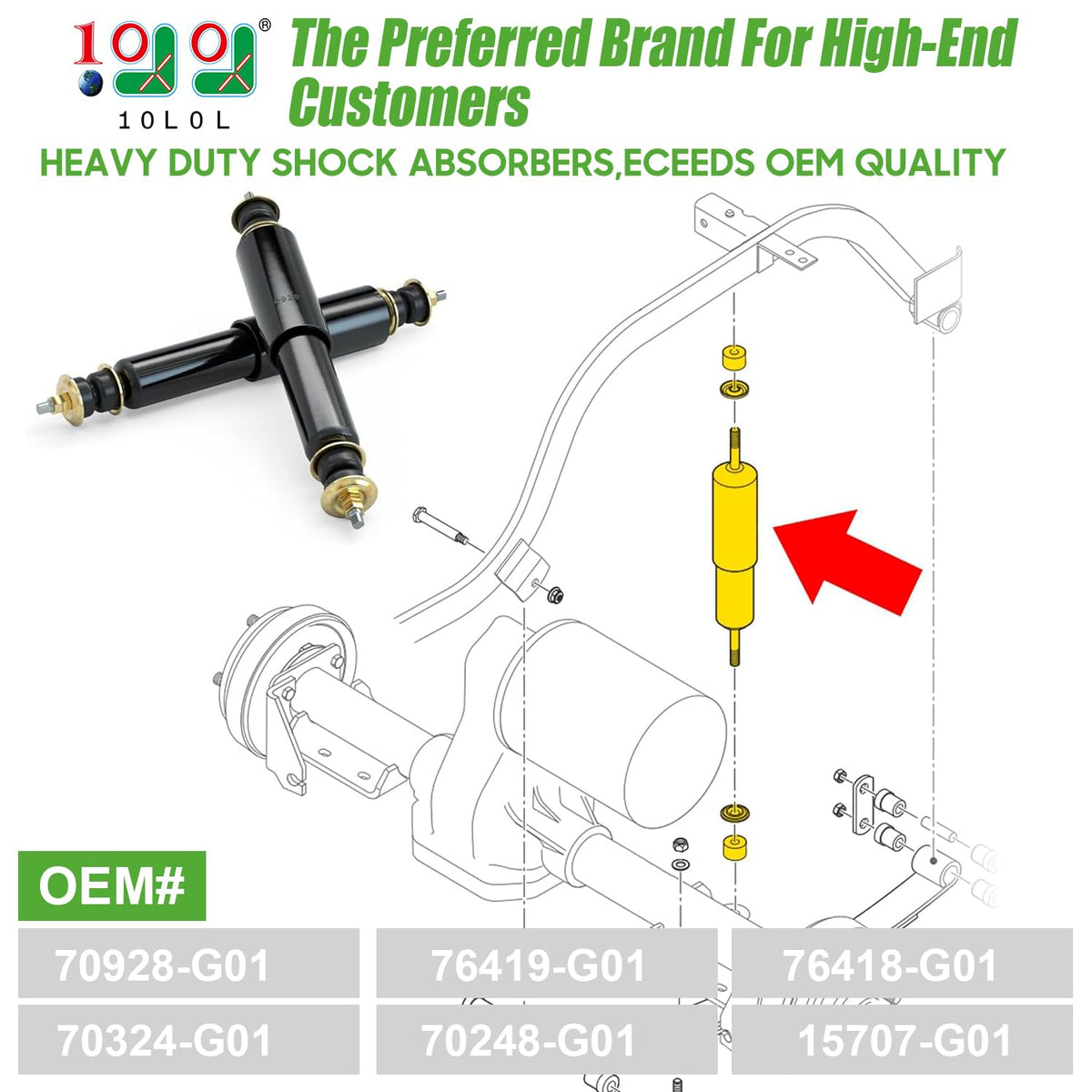 10L0L upgraded front shock EZGO Medalist for improved stability