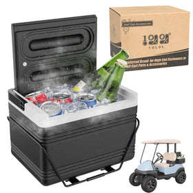 10L0L upgraded golf cart cooler with mounting bracket secures drinks on the move.