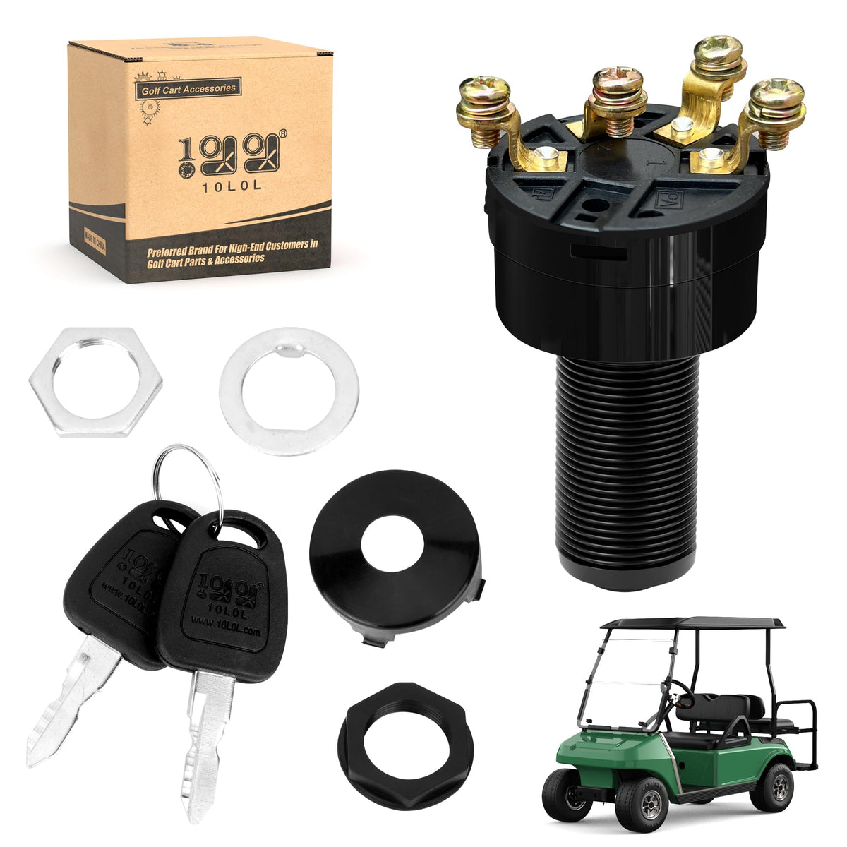 10L0L ignition switch for Club Car DS—durable replacement for smooth starts.