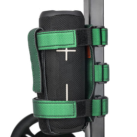 10L0L upgraded speaker mount on a golf cart securing the Yamaha Bluetooth speaker.