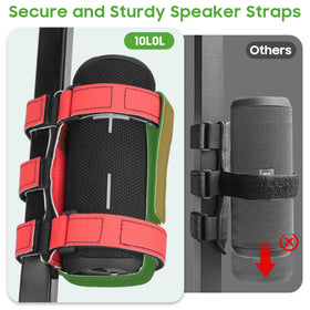 Tool-free installation of 10L0L speaker mount on cart