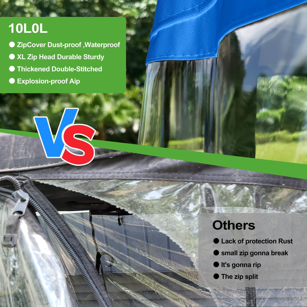 10L0L upgraded Velcro fasteners improve stability in wind and rain.