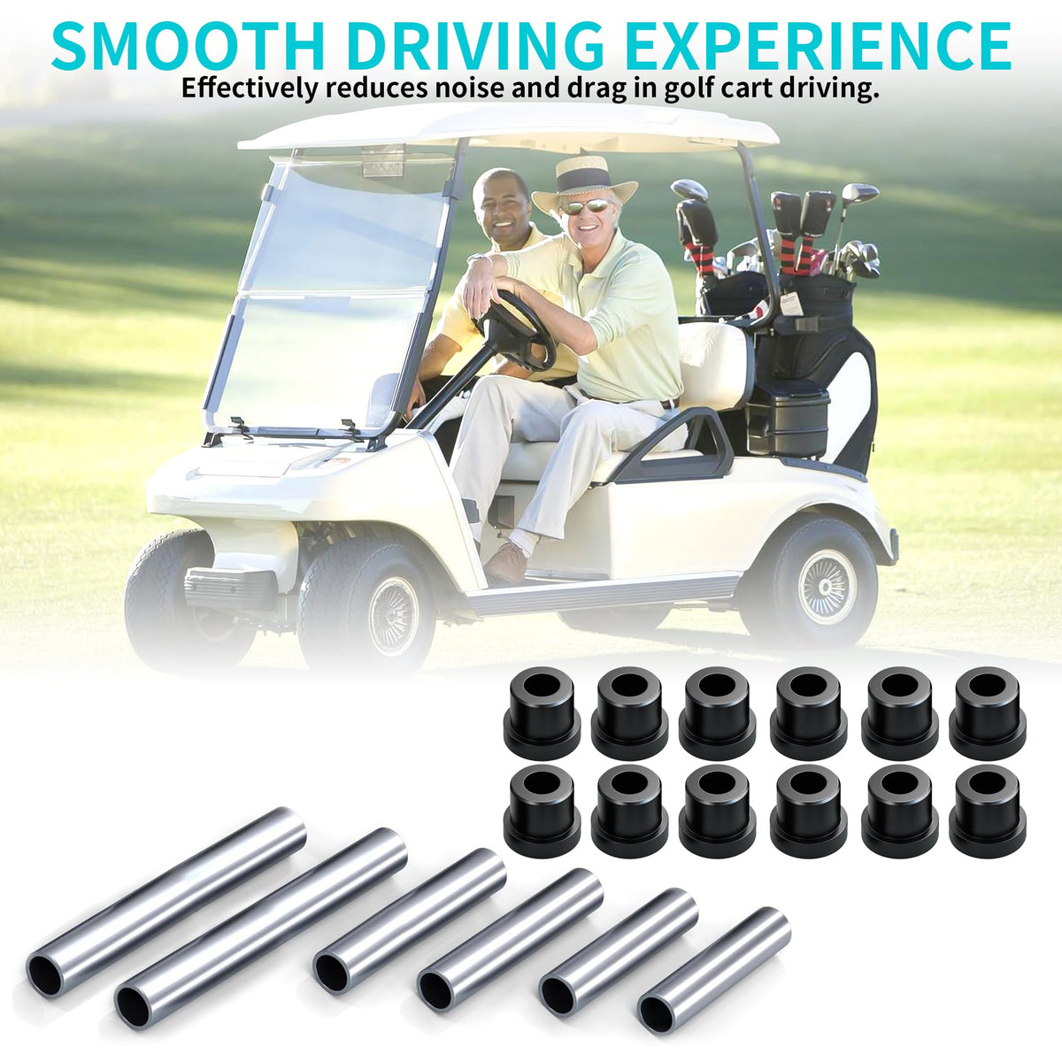 10L0L upper arm bushing kit with inner and outer rolled sleeves for smoother steering.
