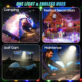 10L0L USB-C rechargeable battery powers portable golf cart lighting