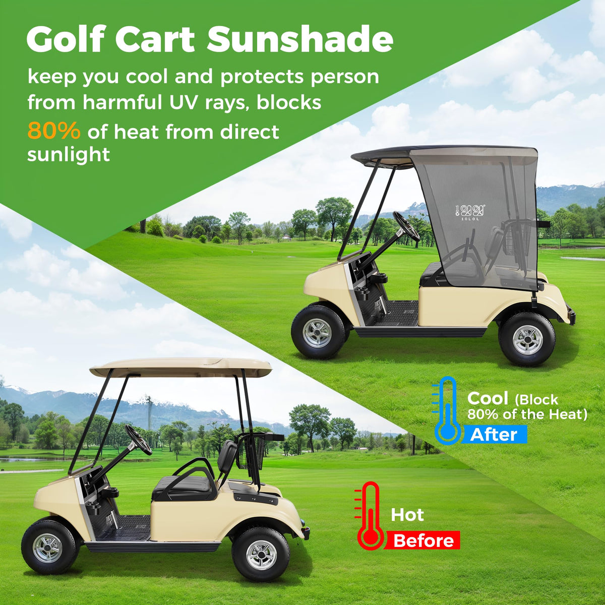 10L0L UV Heat Resistant Top Roof Cover secures durability for long days on the course.