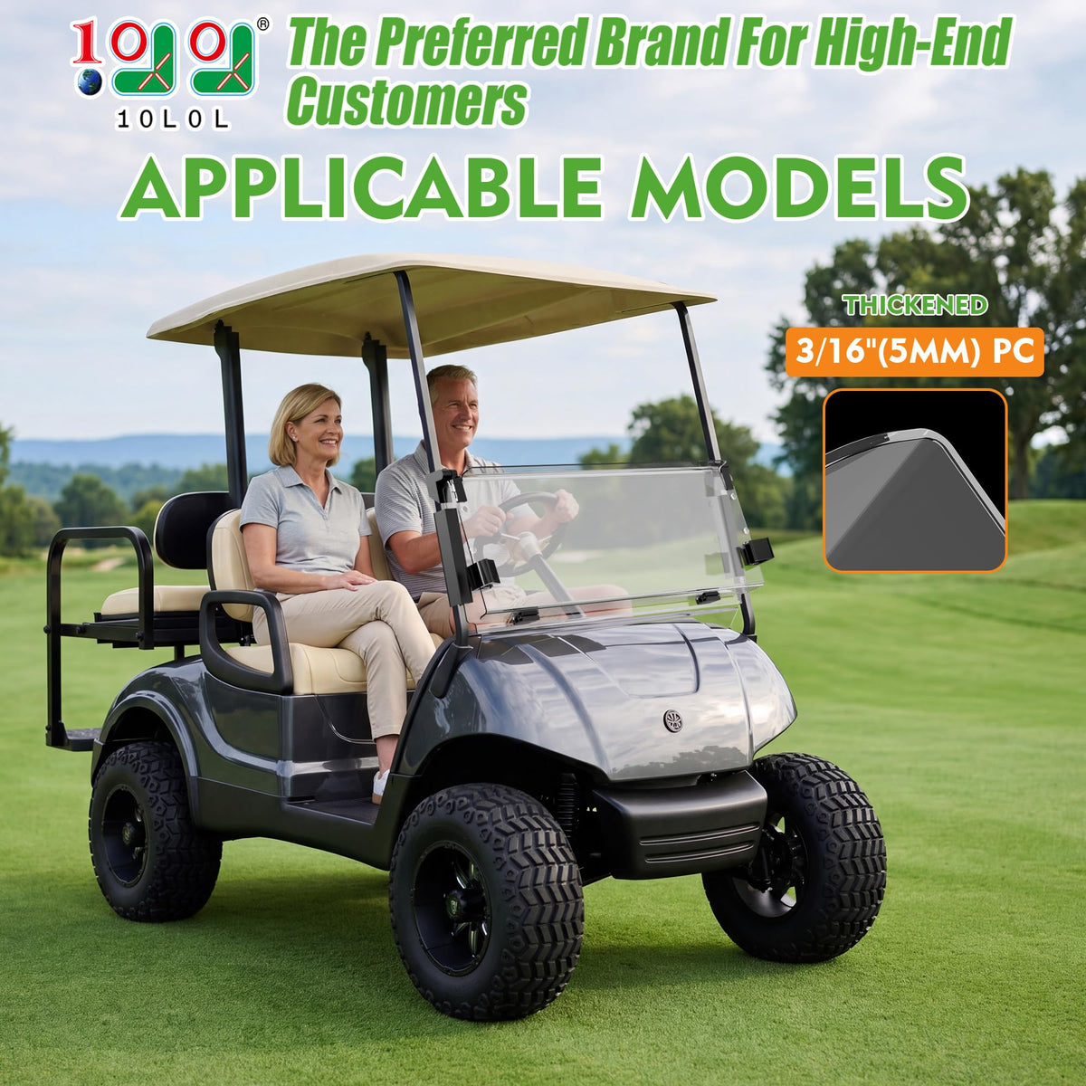 10L0L UV-resistant polycarbonate windshield for G29 maintains clarity