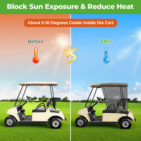 Vinyl-coated mesh layer enabling airflow under shade