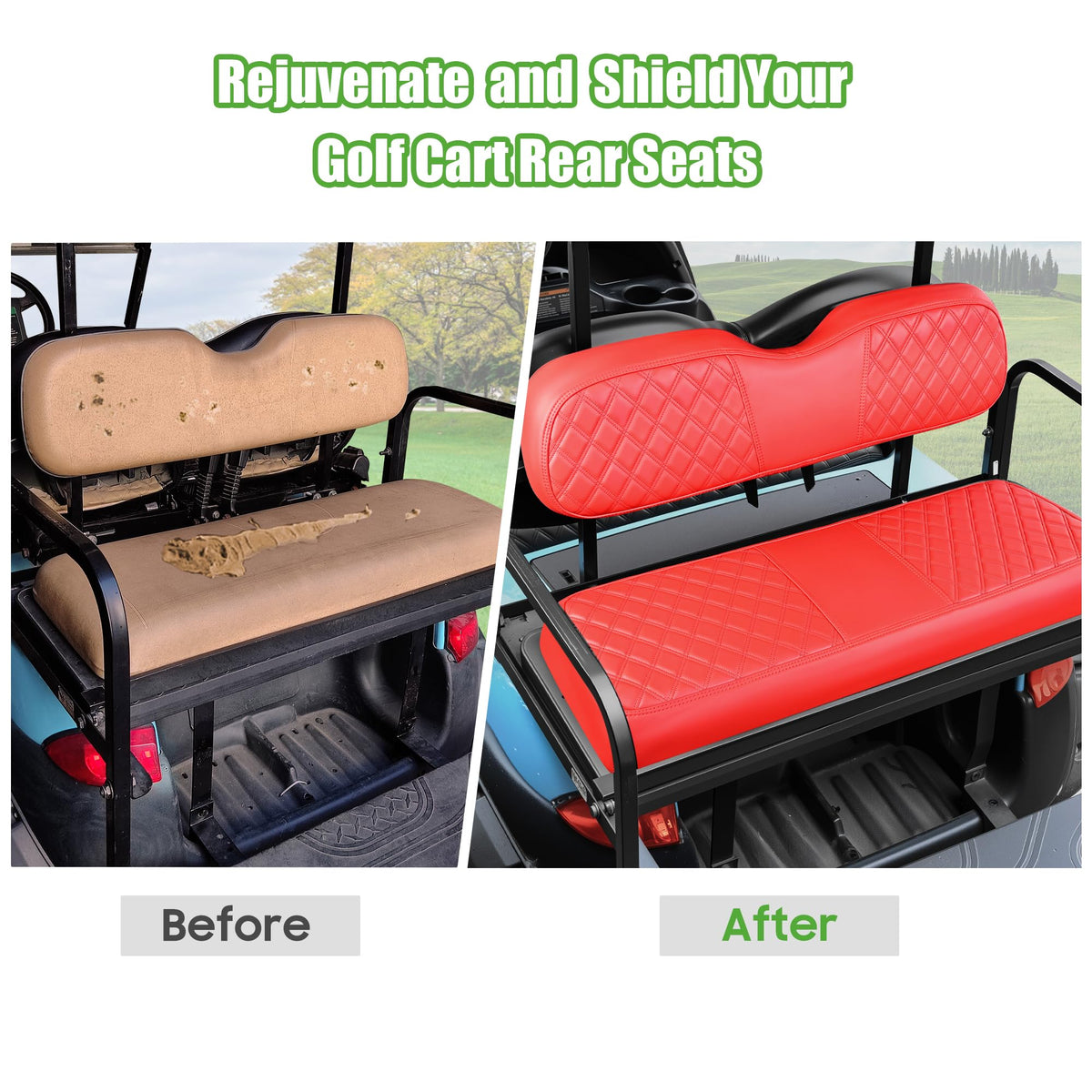 10L0L vinyl leather rear seat cover red is waterproof and easy to wipe.