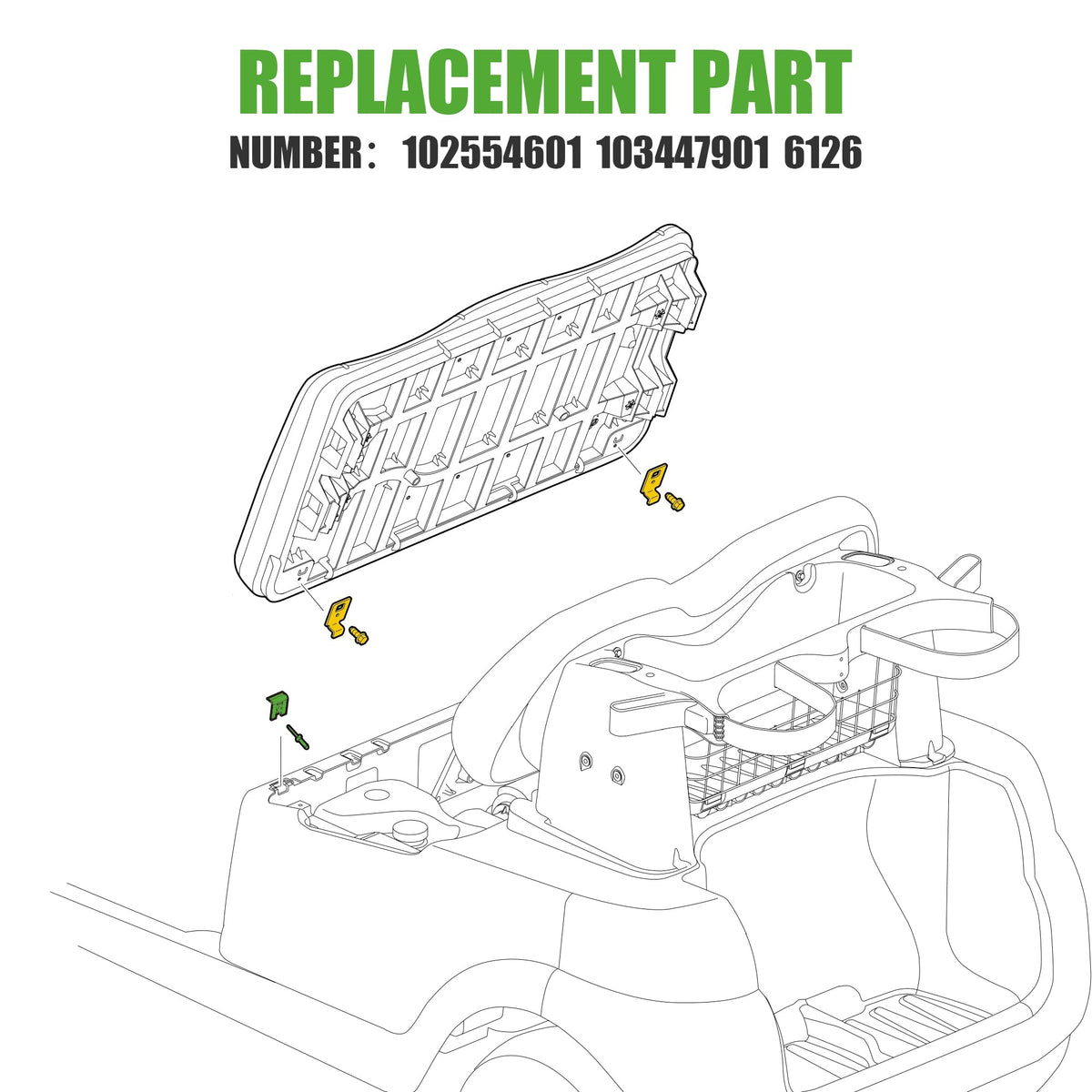 10L0L replacement numbers 102554601/103237101 ensure easy, accurate ordering.