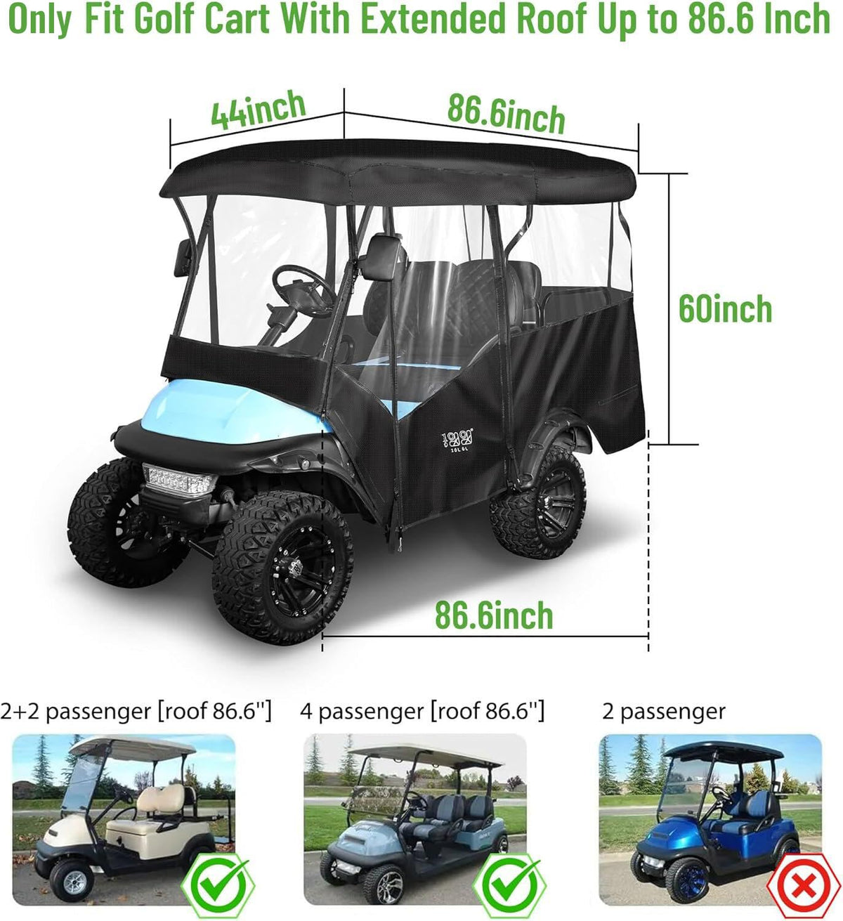 10L0L waterproof 600D rain cover shields the cart from rain and dust.