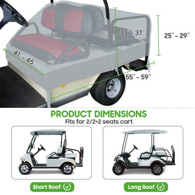 10L0L waterproof dustproof protection for 2/2+2 passenger carts.
