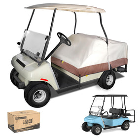 10L0L seat cover front view for 2+2 golf carts with rainproof protection.