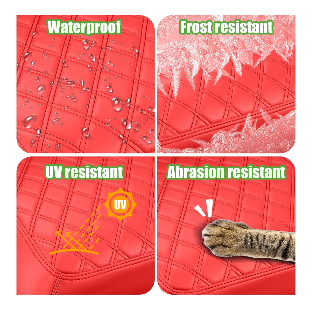 10L0L waterproof and scratch-resistant seat cover keeps golf carts looking fresh.