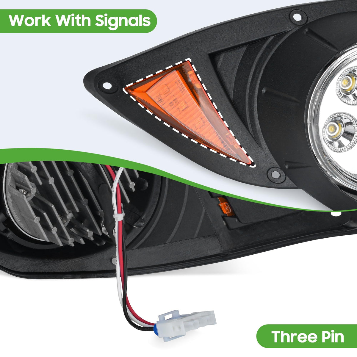 10L0L weather-ready headlight housing resists impact for year-round use