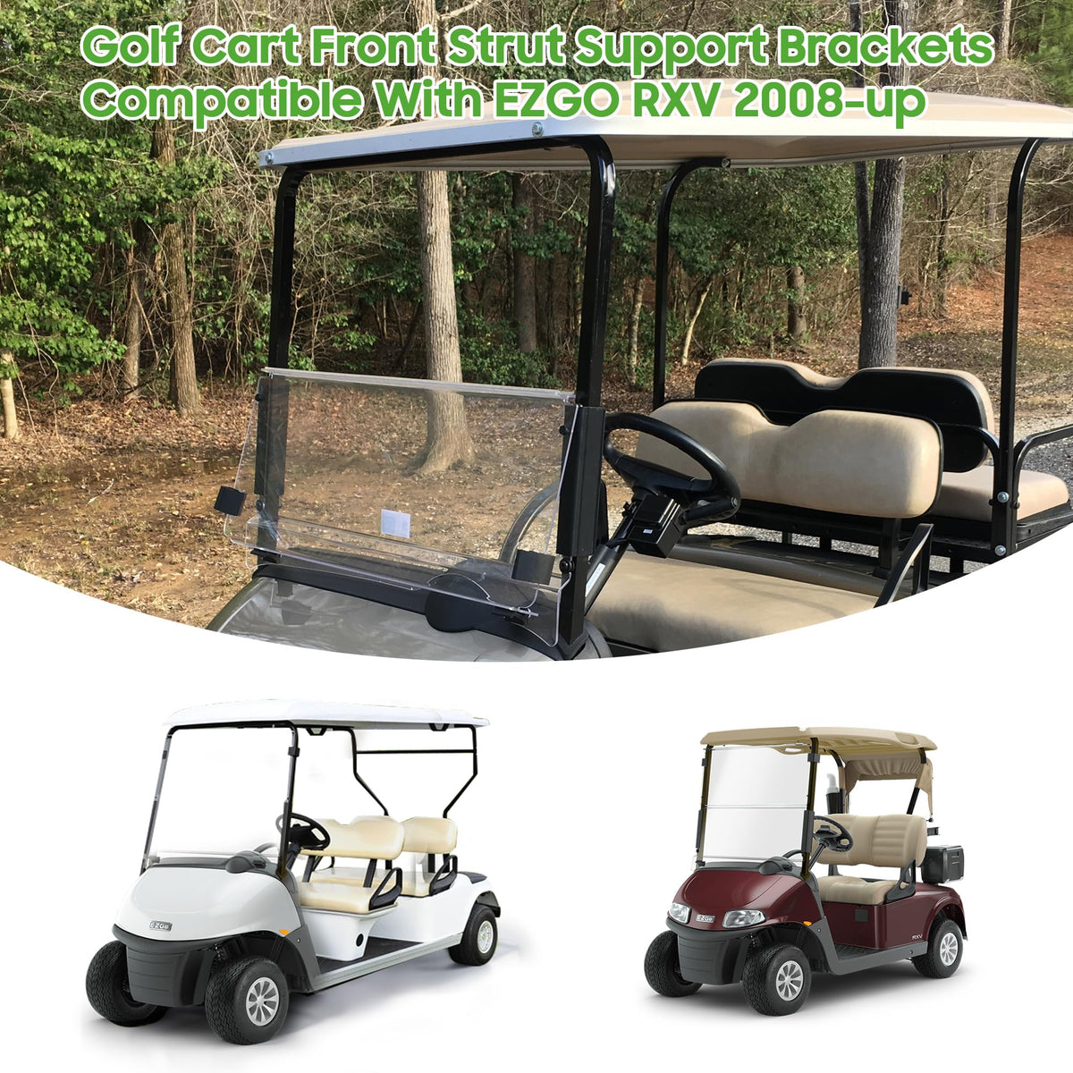 Brackets with weather-resistant powder coating for outdoor use.