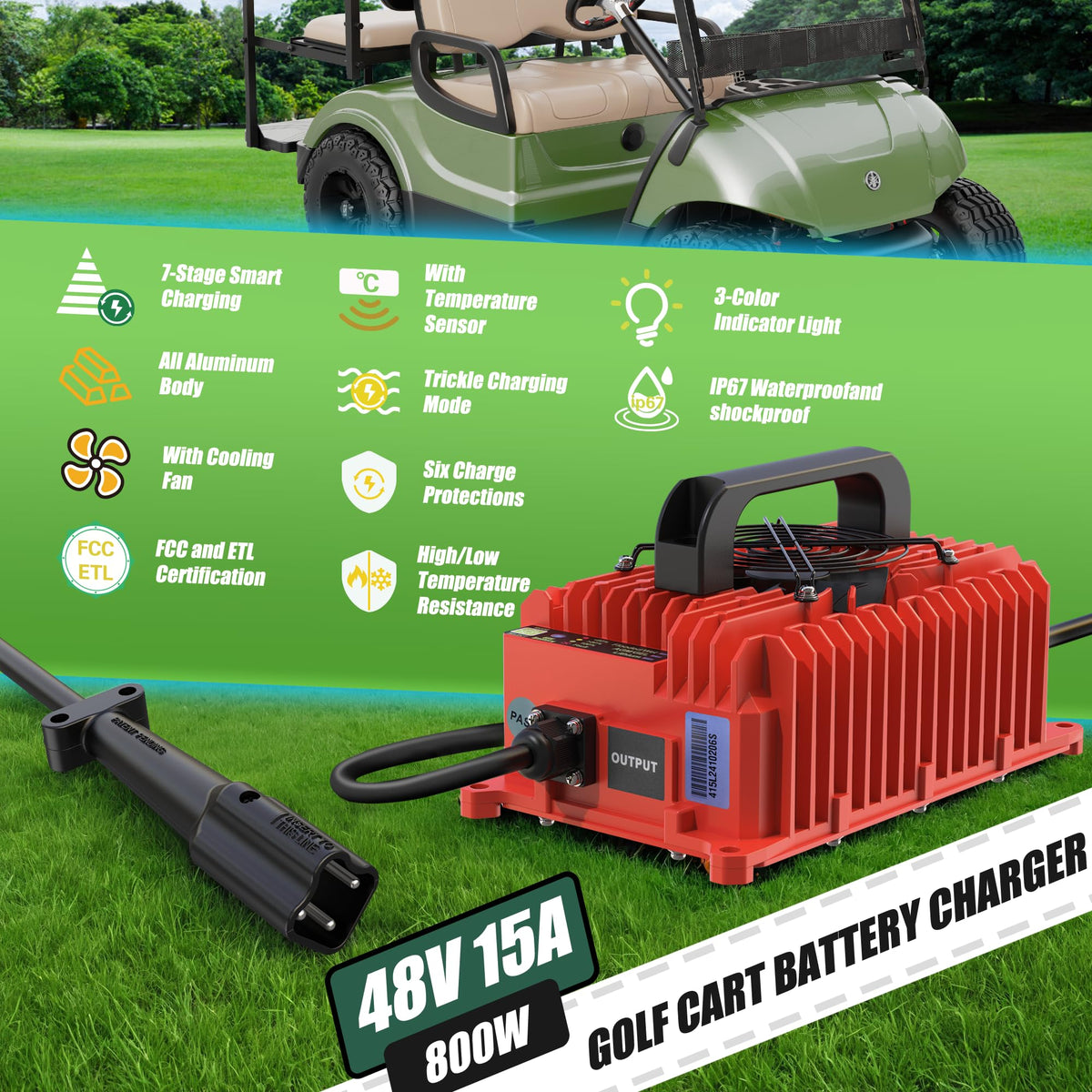 10L0L WeatherShield coating visible on charger for durable outdoor use