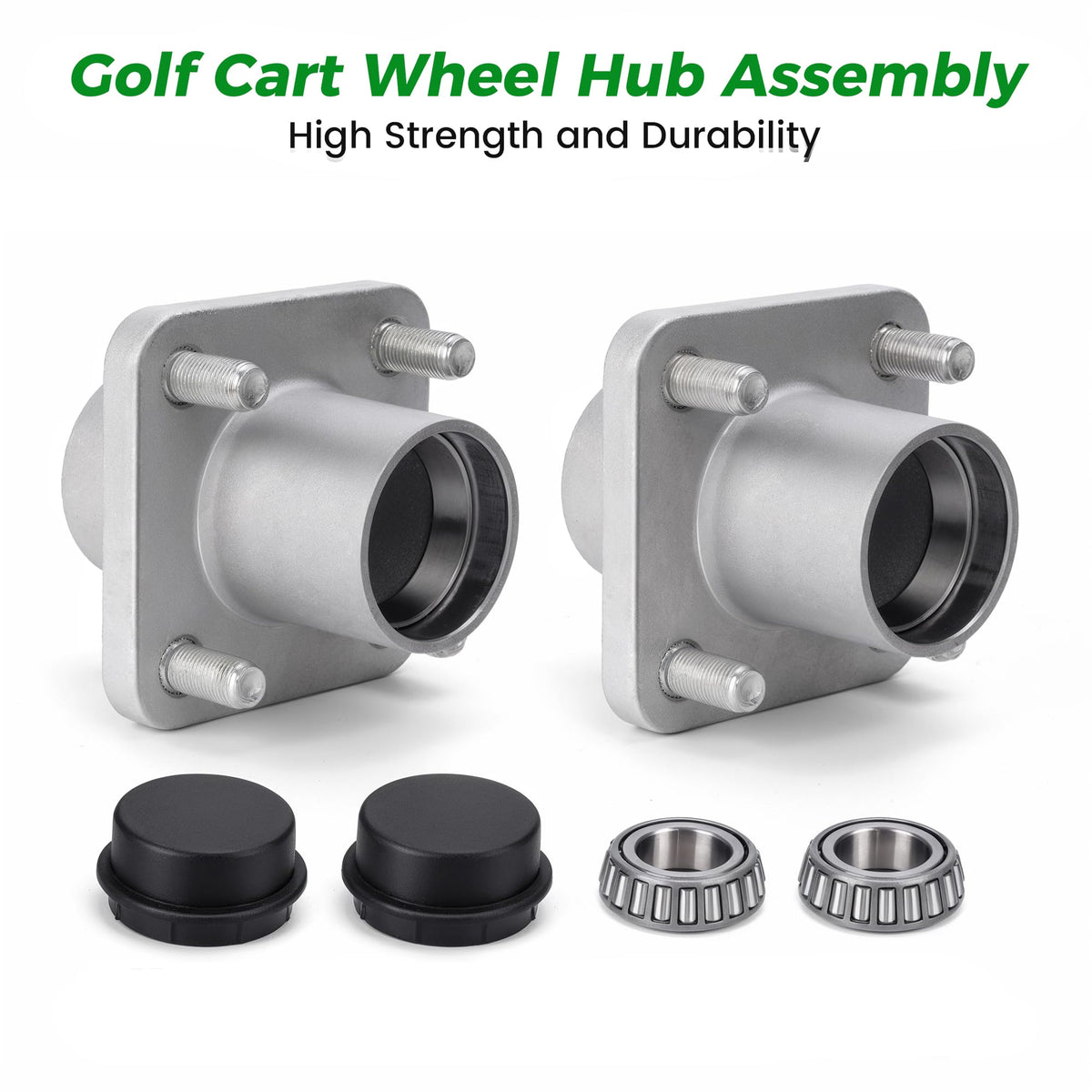 10L0L wheel hub assembly packaged with bearings, seals, and dust caps.