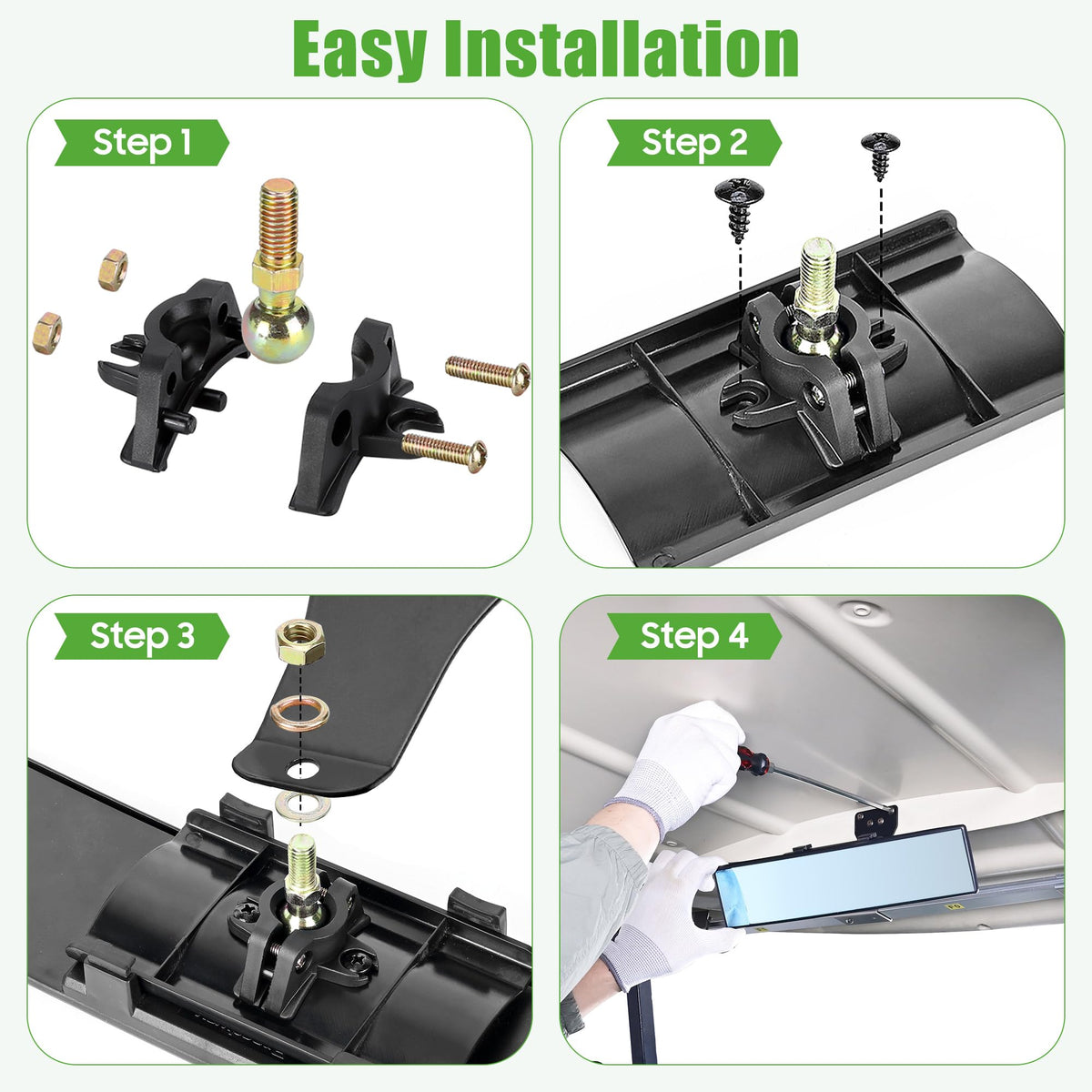 Smooth ball joint enables quick, precise angle adjustments.