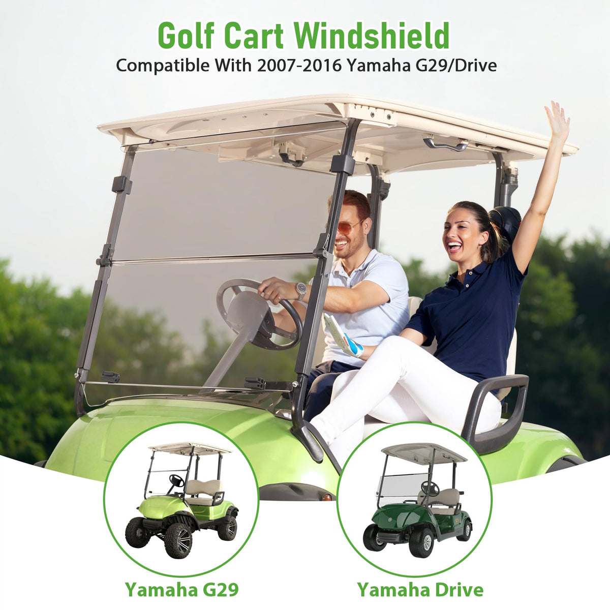 10L0L anti-glare UV shield provides crystal-clear visibility on sunny courses