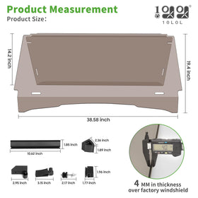 10L0L windshield with brackets enables quick drill-free installation.