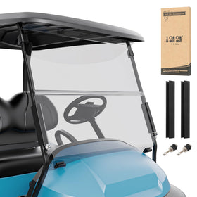 10L0L windshield on Club Car Precedent front view improving visibility