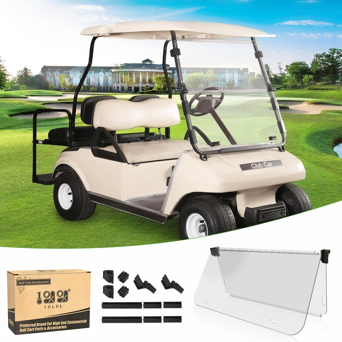 The 10L0L DS windshield dimensions 39.25W x 36.75H help ensure an accurate fit.