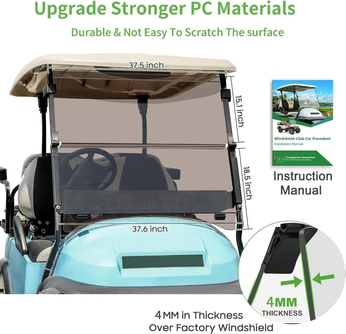 10L0L easy-clean windshield ensures smooth visibility and simple maintenance.