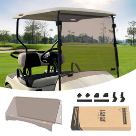 10L0L EZGO TXT windshield front view offers clear visibility and snug fit.