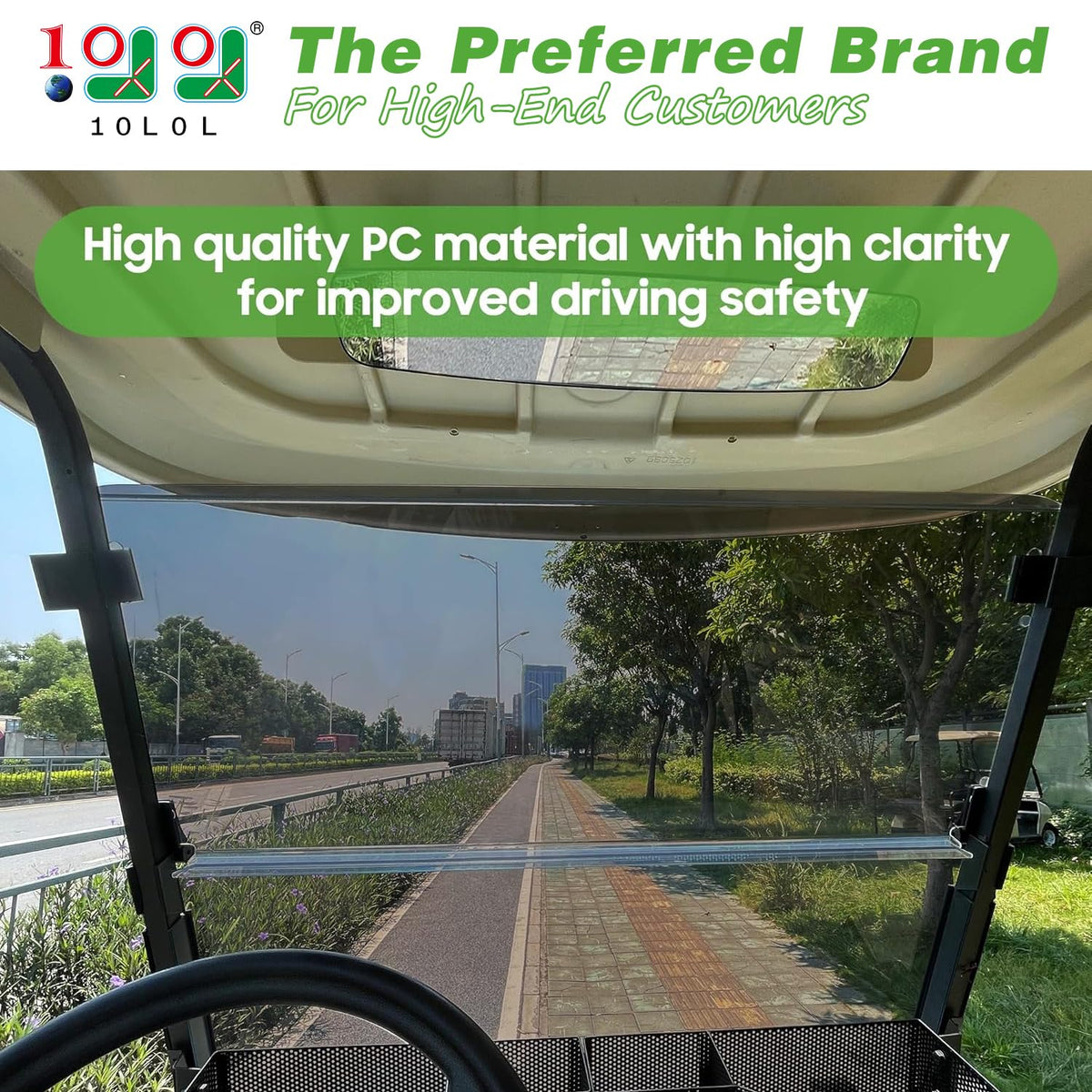 Fold-down design of the 10L0L windshield enables quick ventilation on warm days.