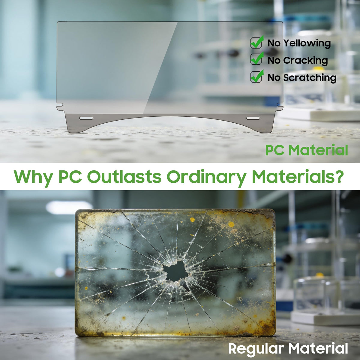 10L0L scratch and wear resistant polycarbonate stands up against debris and wear