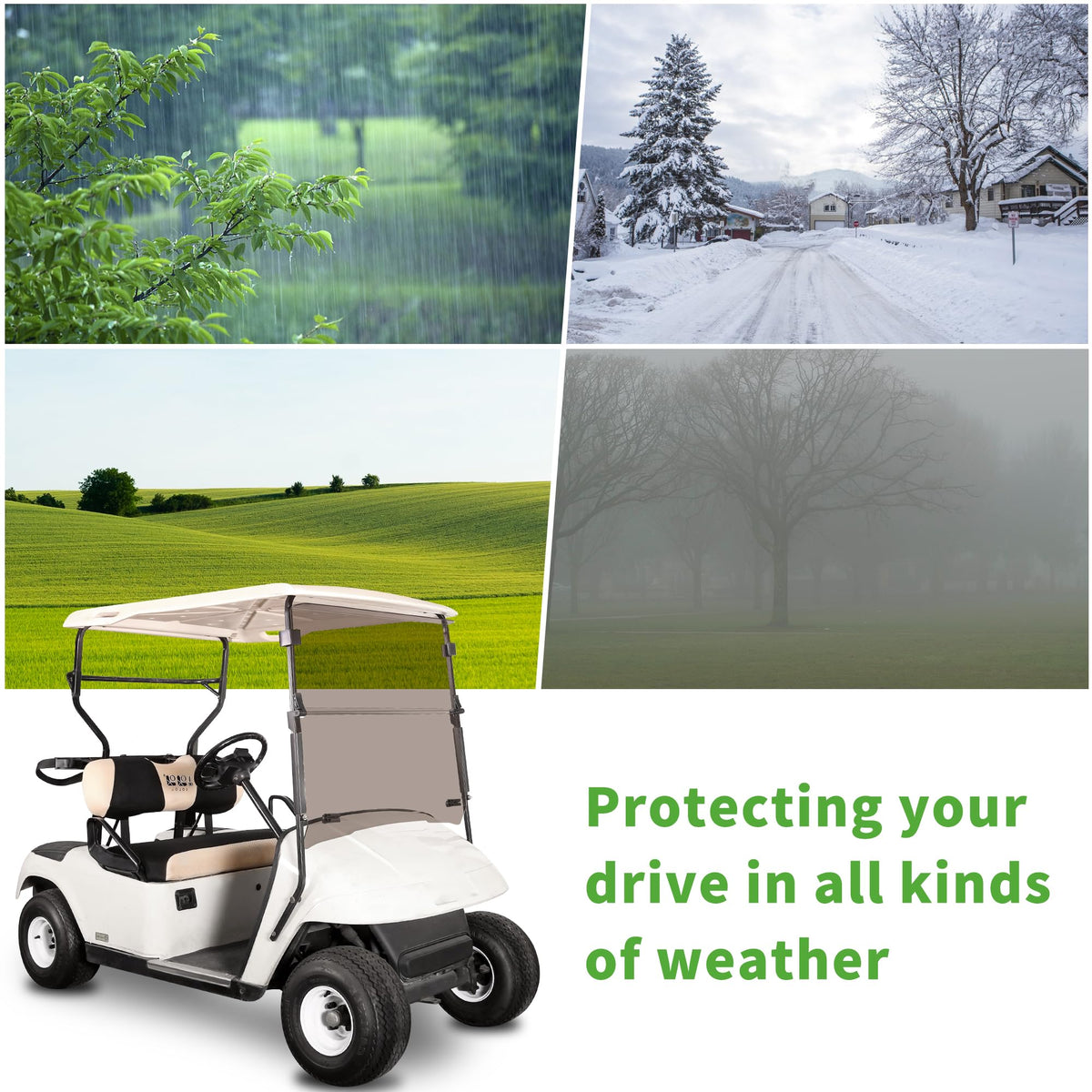 10L0L windshield with UV protection offers anti-glare clarity in sunny conditions.