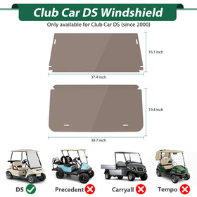Wind, dust, and rain protection for comfortable golf cart rides.