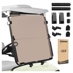 10L0L Golf Cart Windshield on Yamaha G14/G16 front for clear protection.